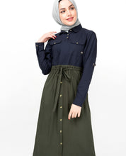 Flared Contrast Skirt Look Abaya