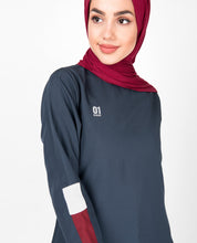 Iris Blue Round Neck Jilbab