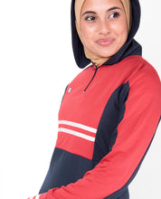 Blue & Coral Hooded Jilbab