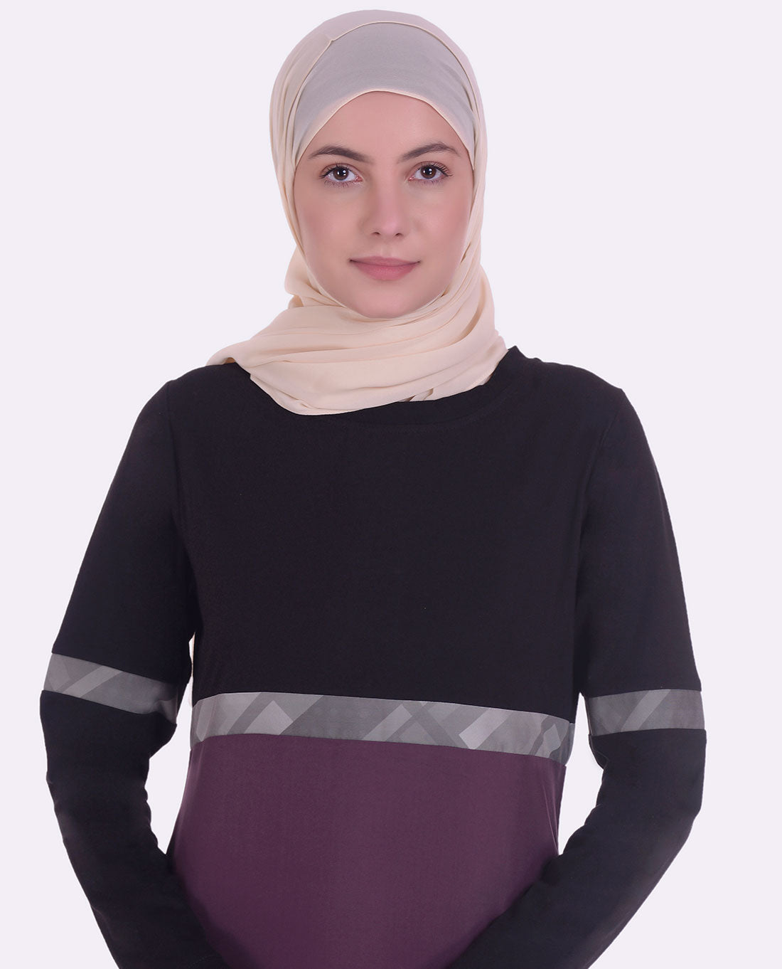 Purple and Black Noorani Jilbab