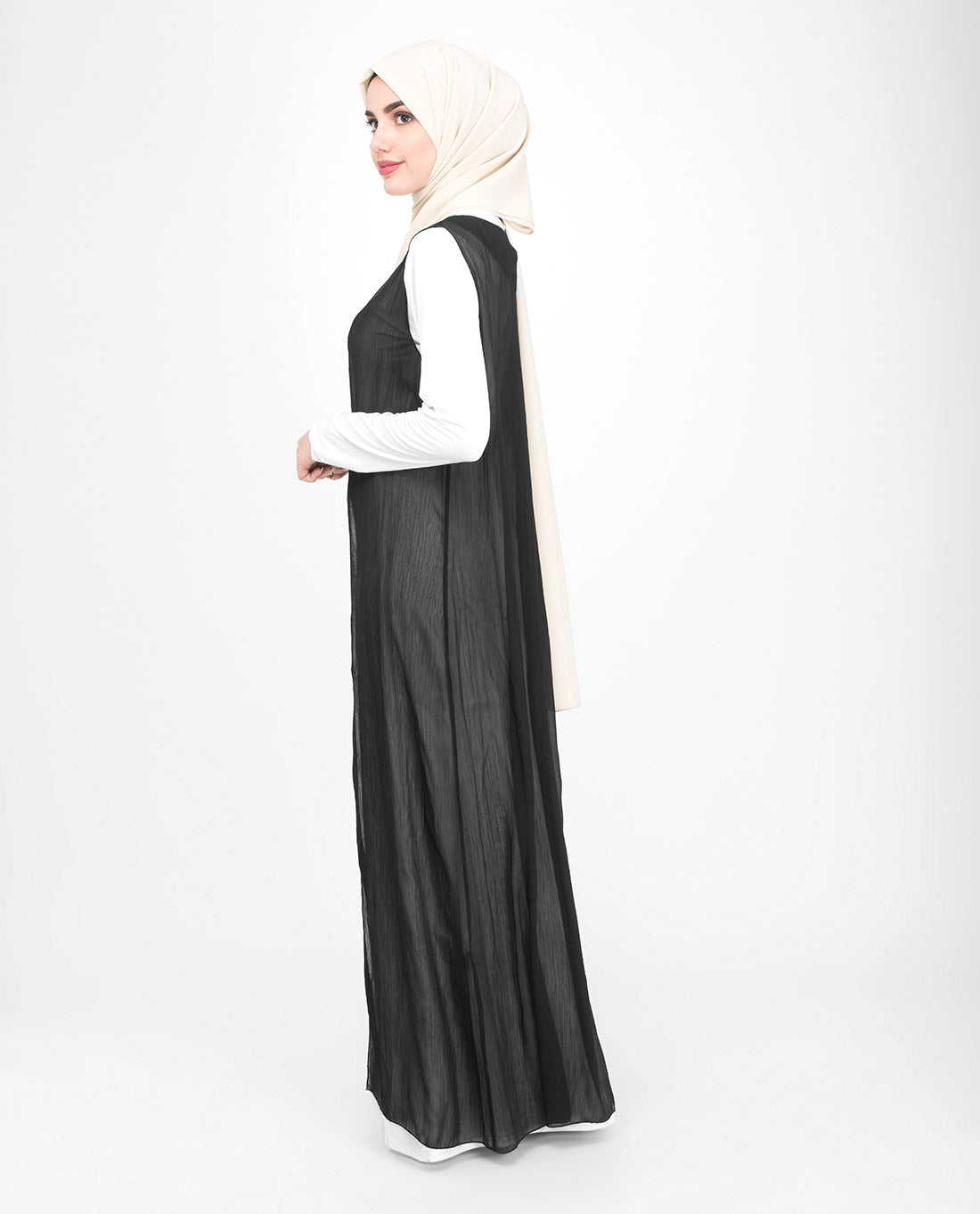 Long Chiffon Sleeveless Outerwear