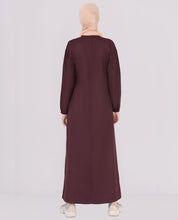 Plush Plum Full Front Open Abaya