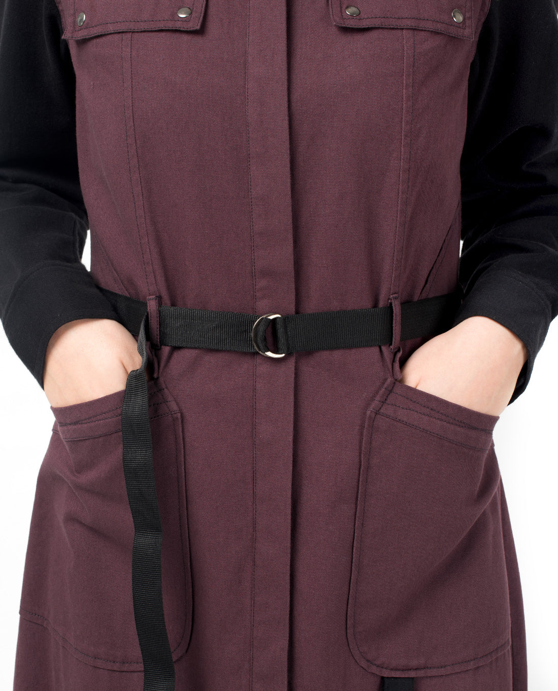 Plum Contrast Sleeve Winter Jilbab