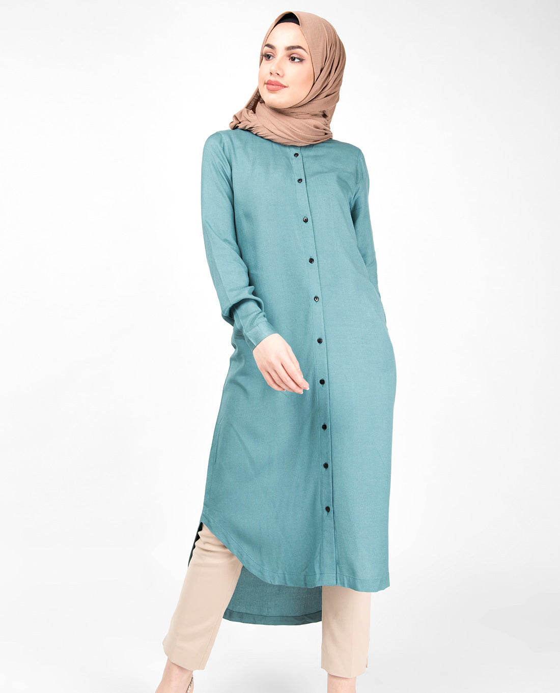 Blue Smoke High Low Shirt Dress