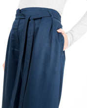 Blue Inverted Double Pleat Trouser