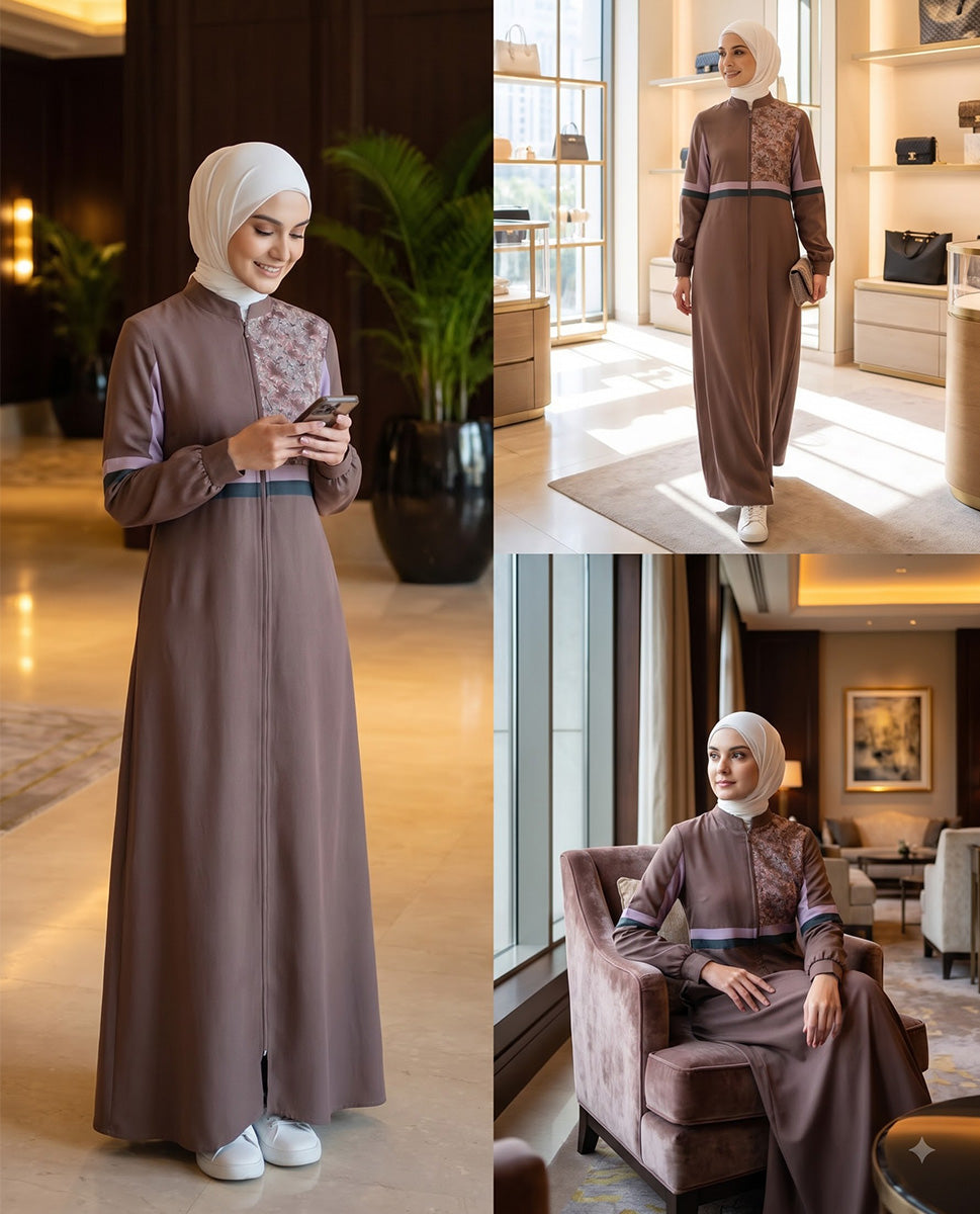 Modest Blush Full Front Open Jilbab
