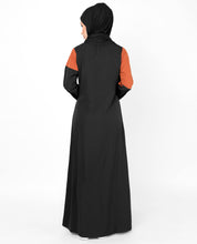 Black & Orange Diagonal Contrast Jilbab