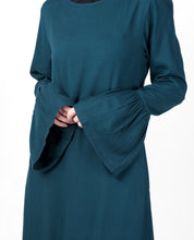 Teal Bell Sleeve Abaya