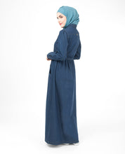 Gathered Full Open Denim Jilbab