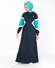 Navy Contrast Arrow Panel Jilbab