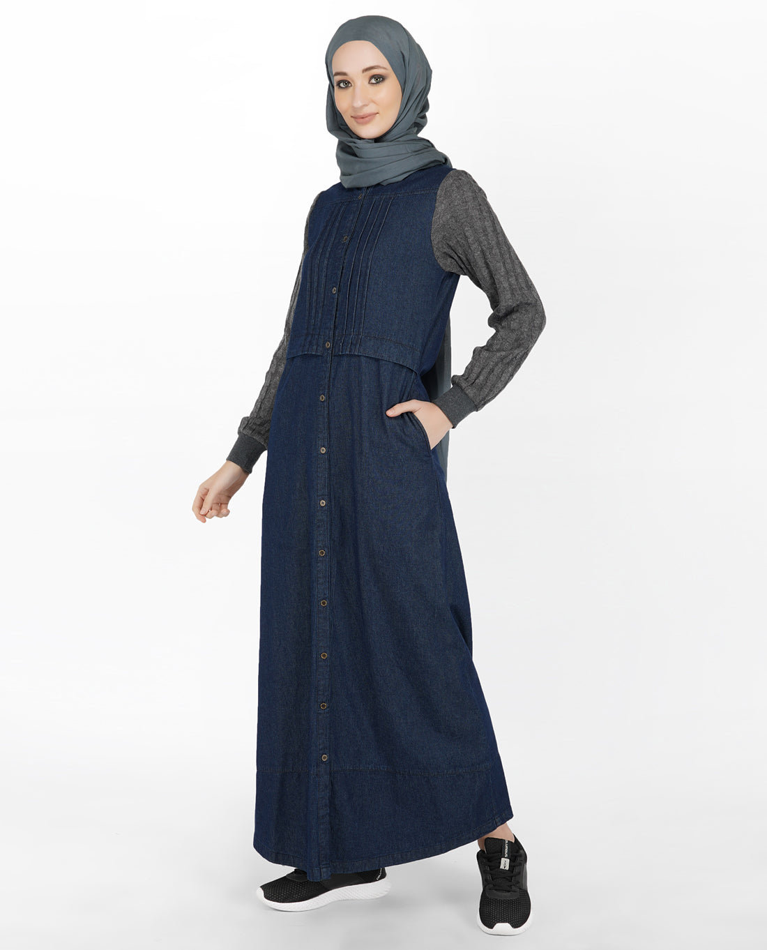 Denim & Cable Knit Jilbab