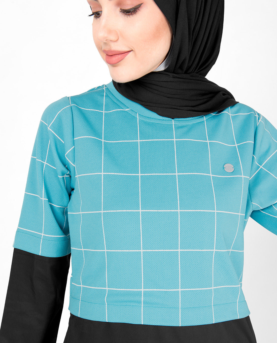 Blue Checkered Jilbab