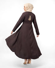 Raisin Brown Hi-Low Embroidery Midi