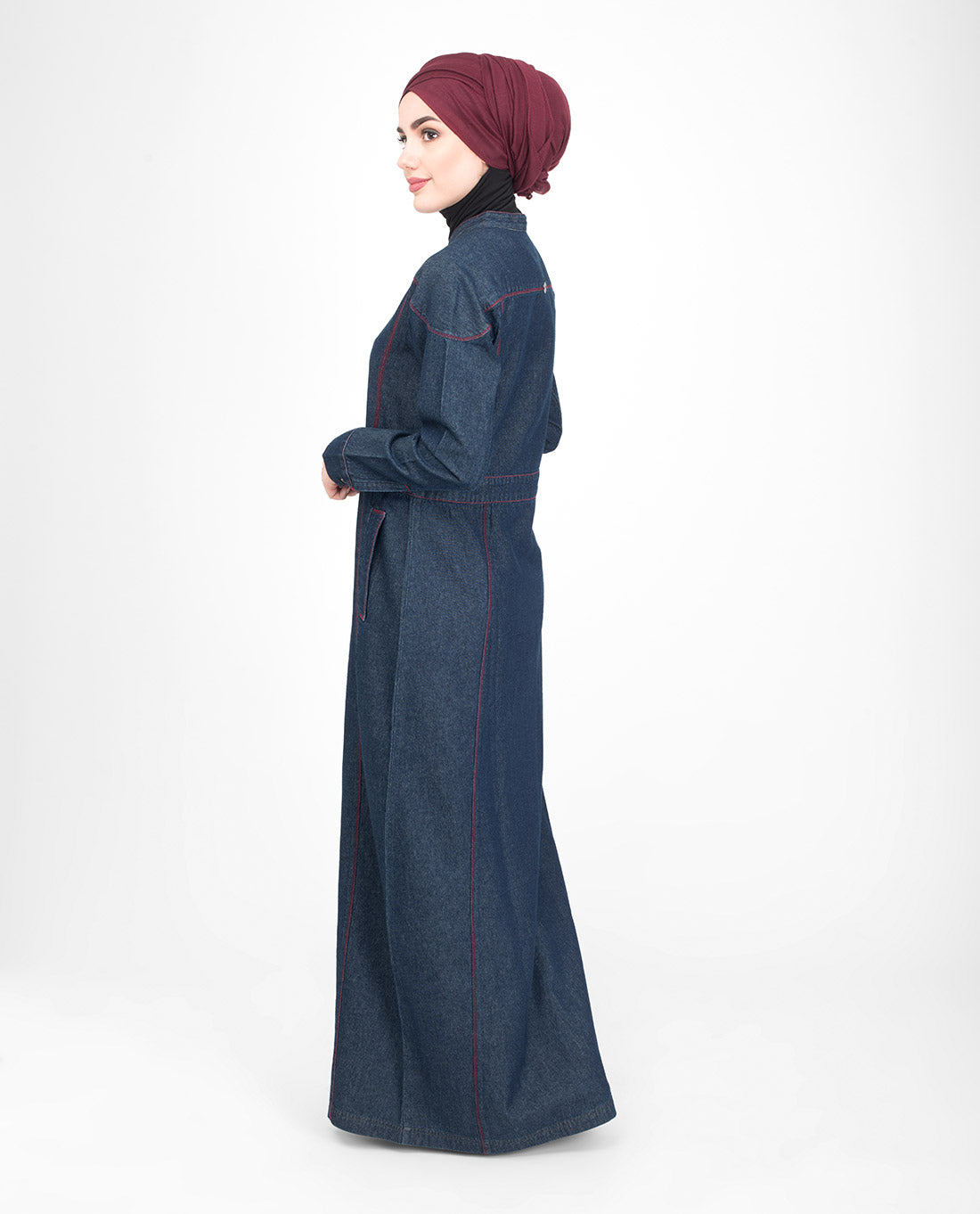 Long Zip Denim Jilbab- 1WJBSRUS0240