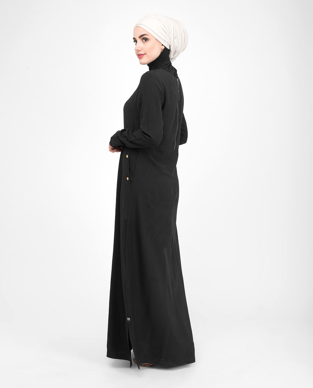 Cross Pocket Classic Black Jilbab