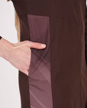 Diagonal Print Full Front Open Brown Jilbab