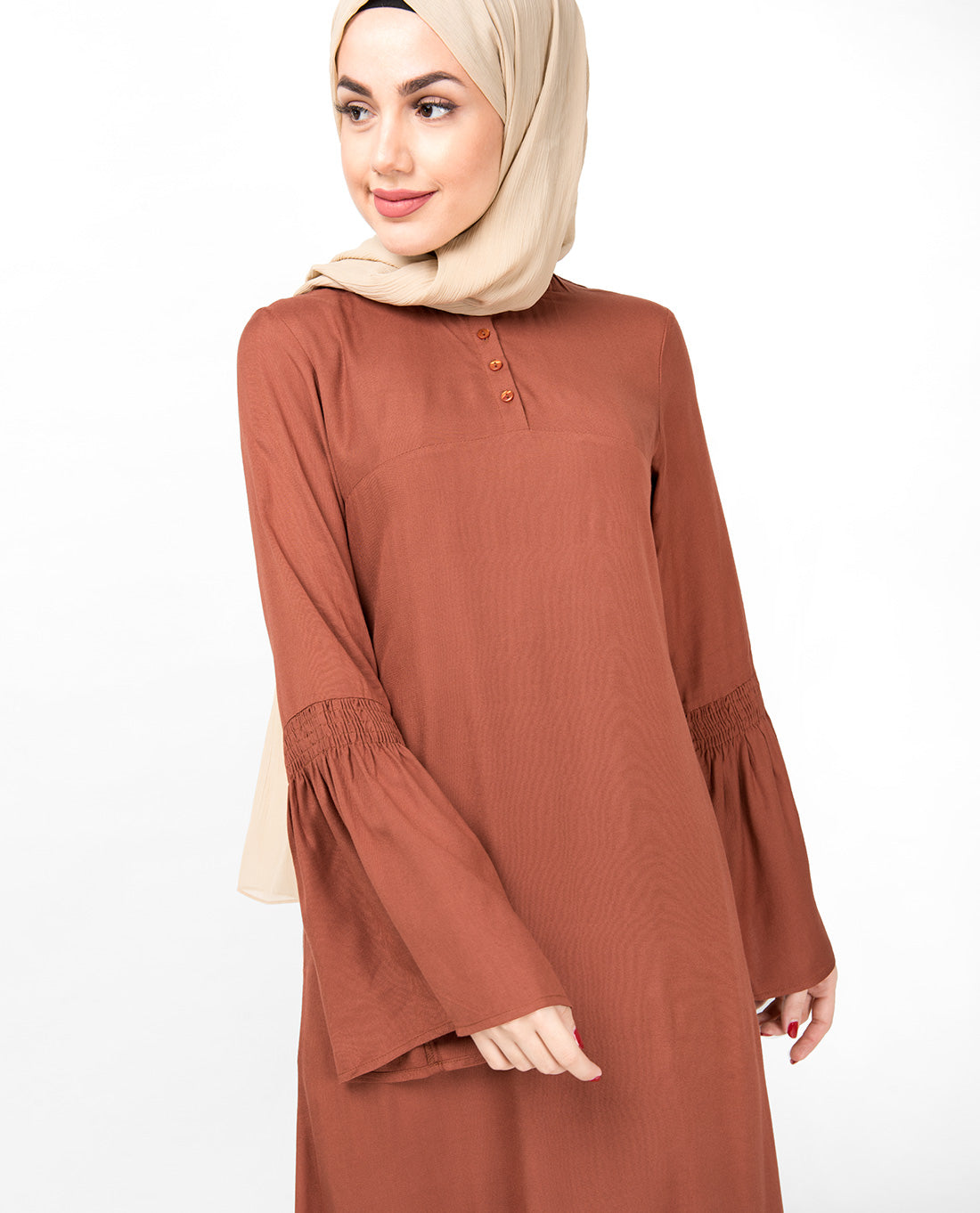 Flared Bell Sleeve Chutney Abaya