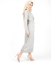 Grey Striped Maxi Dress