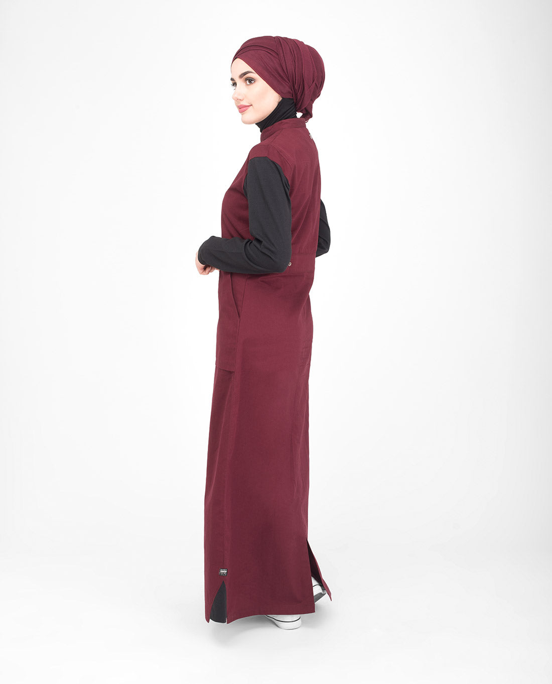 Red & Black Utility Jilbab