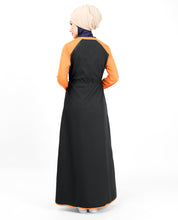 Black & Orange Toggle Zipper Jilbab