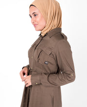 Teak Brown Full Front Open Jilbab