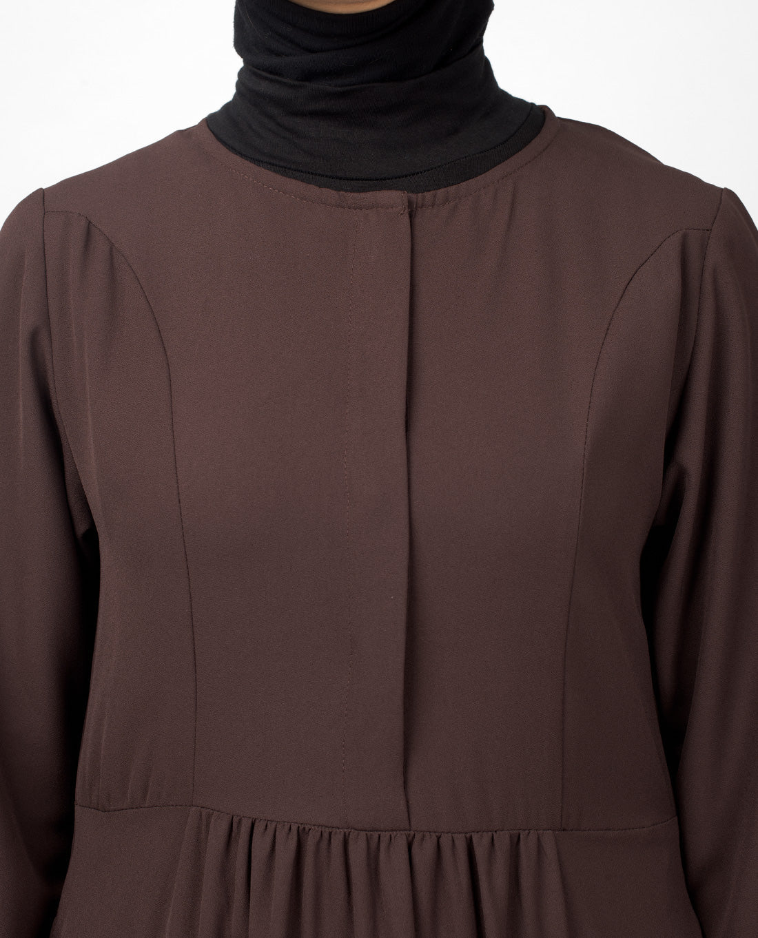 Brown Hook Slim Flared Abaya