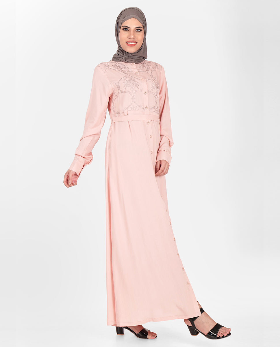 Floral Blush Rayon Abaya