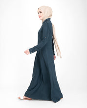 Navy Pleated Flare Jilbab