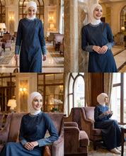 Fine Denim Band Collar Jilbab