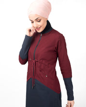 Maroon Curved Hem Jilbab