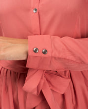 Dusty Rose Gathered Shirt Dress