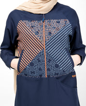 Insignia Blue Geometric Print Jilbab