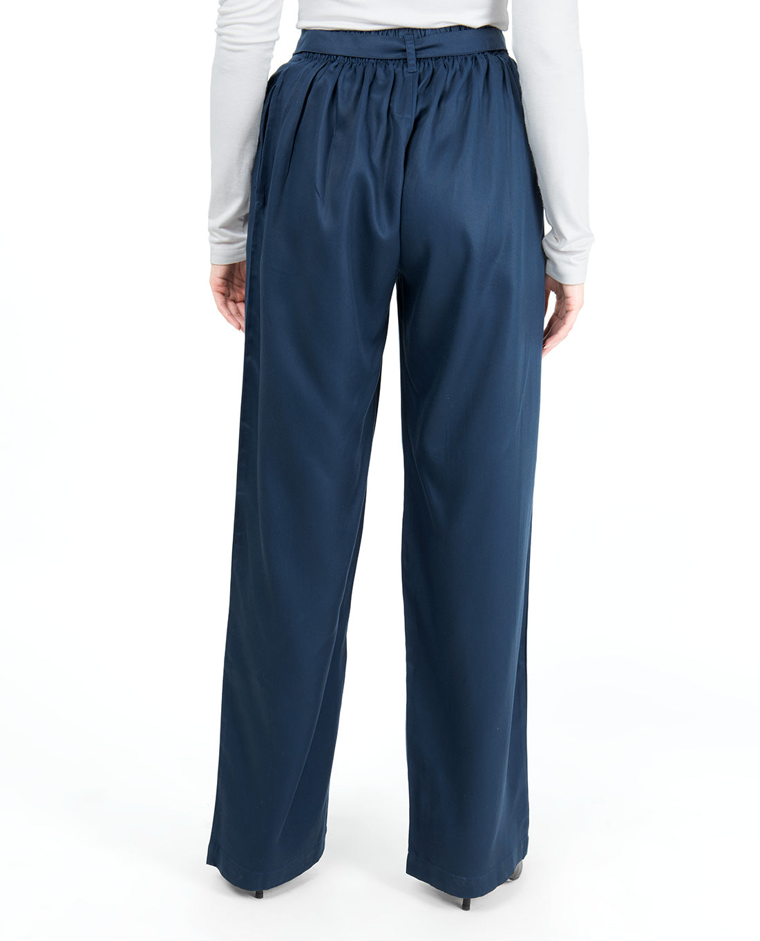 Blue Inverted Double Pleat Trouser