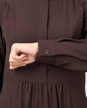 Brown Hook Slim Flared Abaya