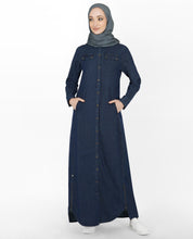 Denim Jilbab With Zips