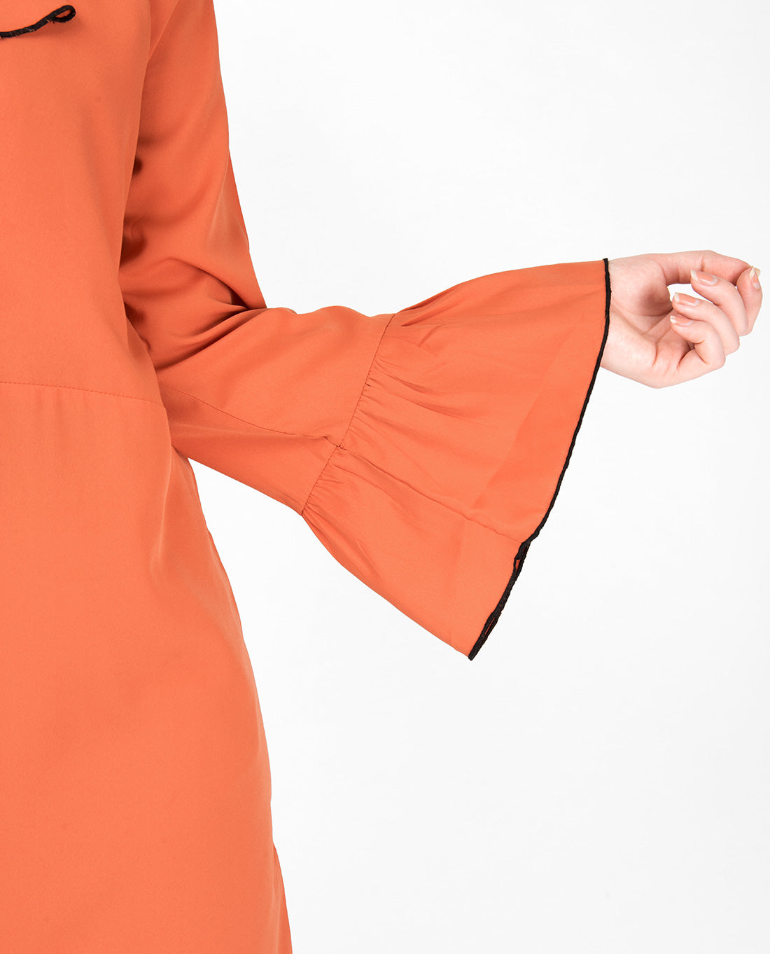 Arabesque Orange Ruffled Midi Dress