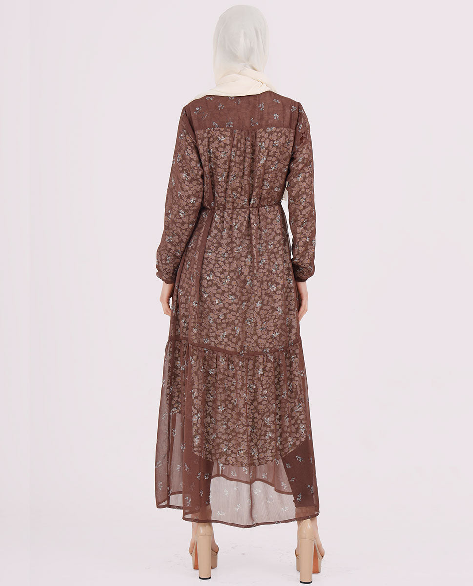 Round Collar Brown Summer Outerwear