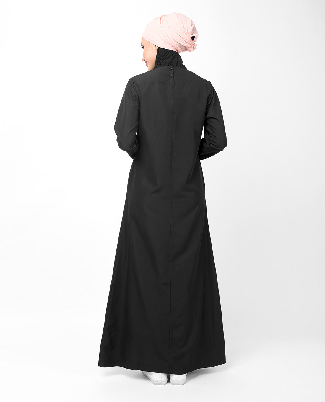 Double Contrast Stripe Black Jilbab