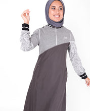 Grey Botanical Print Jilbab