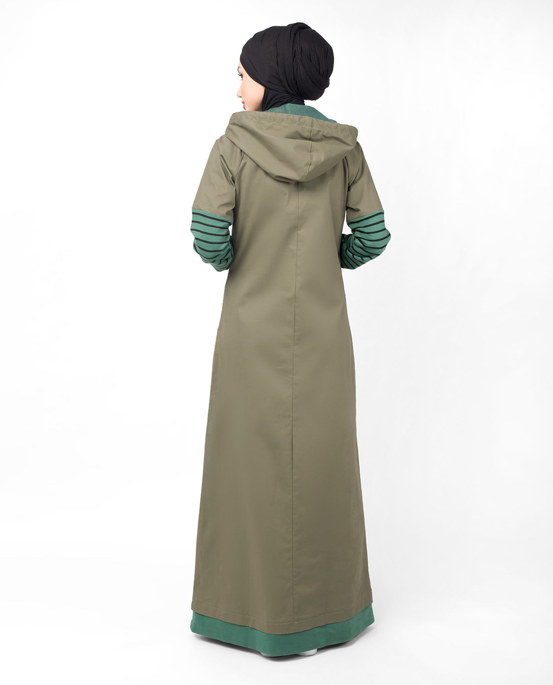 Khaki Casual Hooded Jilbab