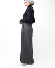 Black & Grey One Stripe Abaya