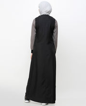 Black And Grey Kangaroo Pocket Jilbab