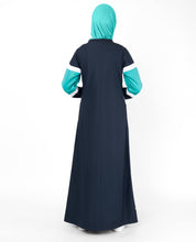 Navy Contrast Arrow Panel Jilbab