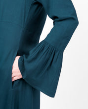 Teal Bell Sleeve Abaya