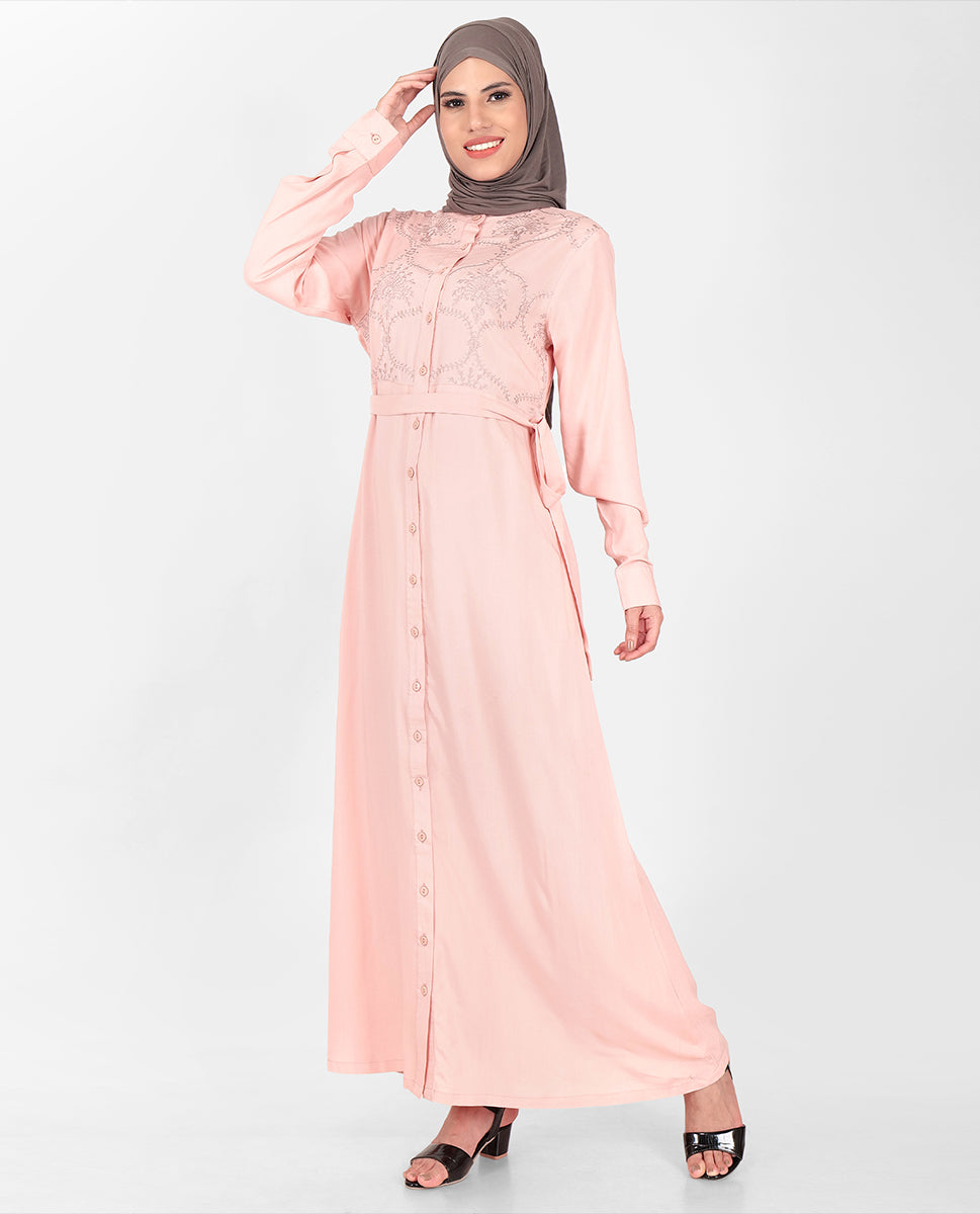 Floral Blush Rayon Abaya