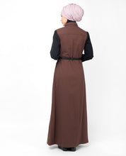 Brown Contrast Sleeve Jilbab