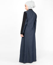 Blue Denim Contrast Sleeve Jilbab