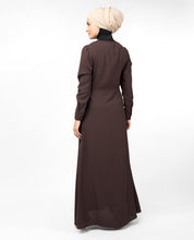 Brown Hook Slim Flared Abaya