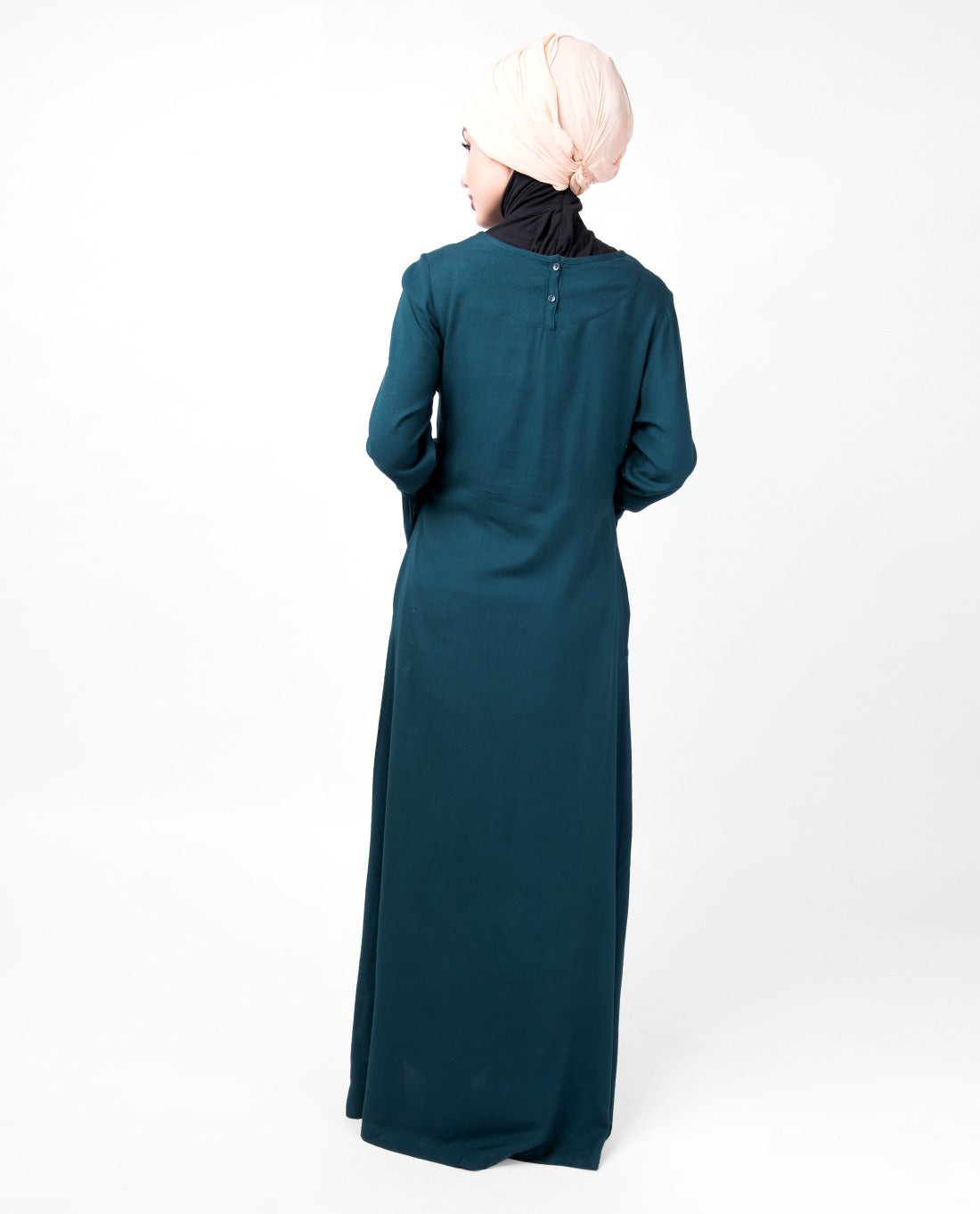 Teal Bell Sleeve Abaya