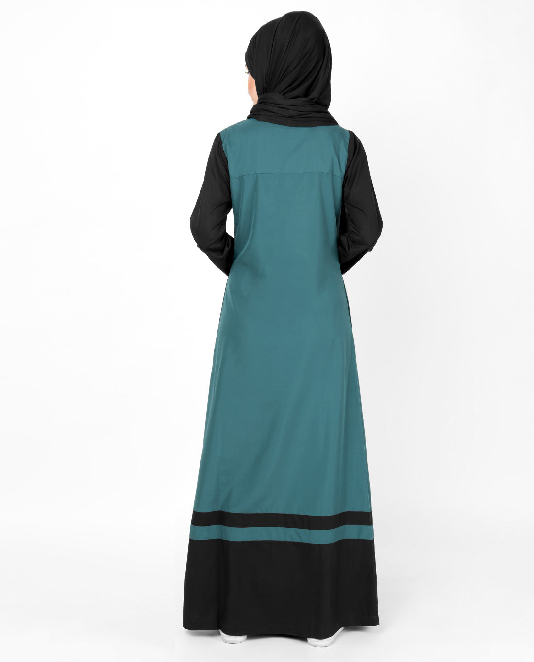 Tapestry Green Colour Blocking Jilbab